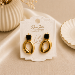 Home black onyx oval earrings